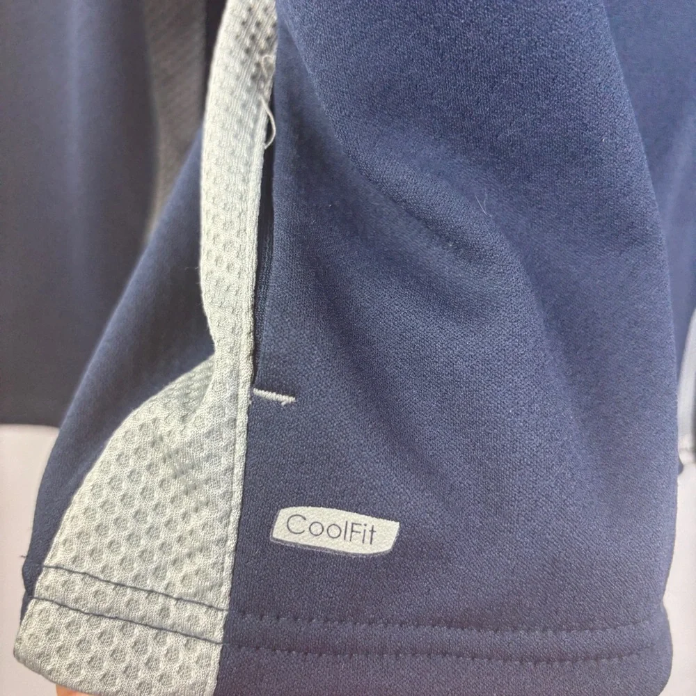 Alo Coolfit Mens Track Jacket Full Zip Navy Blue Gray Size Large - Picture 3 of 12